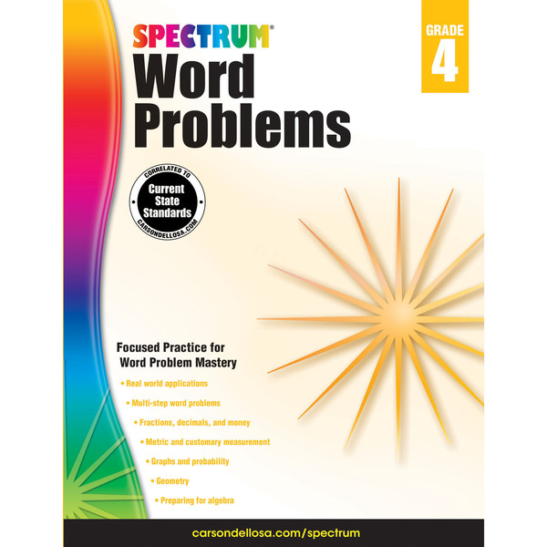 Spectrum Word Problems Workbook, Grade 4, Paperback 704490